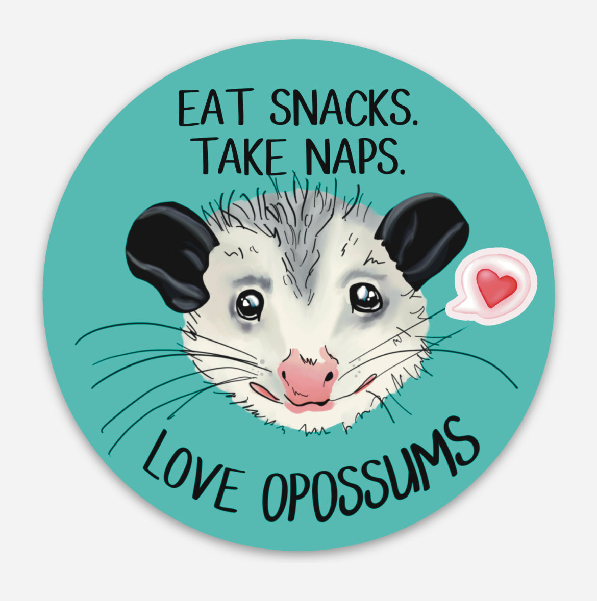 Eat Snacks. Take Naps. Love Opossums