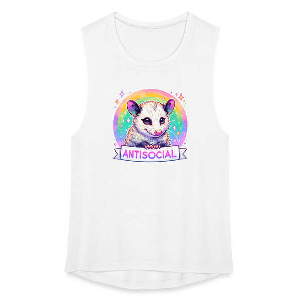 Anti-Social Opossum Women's Flowy Muscle Tank - white