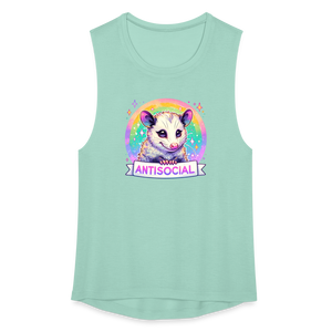 Anti-Social Opossum Women's Flowy Muscle Tank - dusty mint blue