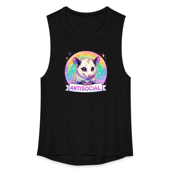 Anti-Social Opossum Women's Flowy Muscle Tank - black