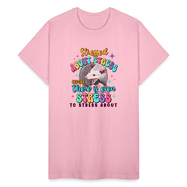 Stressed Opossum Unisex T-Shirt - light pink