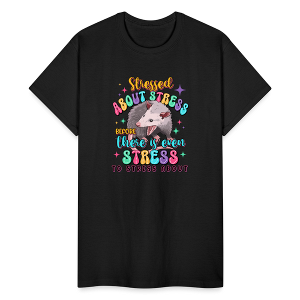 Stressed Opossum Unisex T-Shirt - black