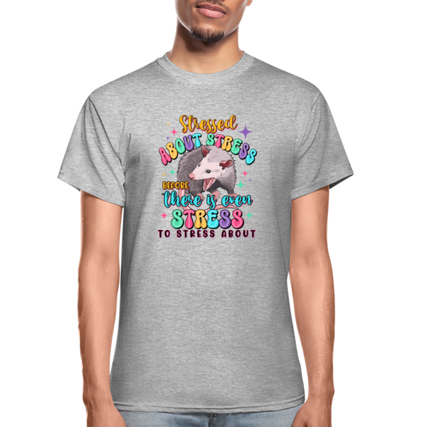 Stressed Opossum Unisex T-Shirt - heather gray