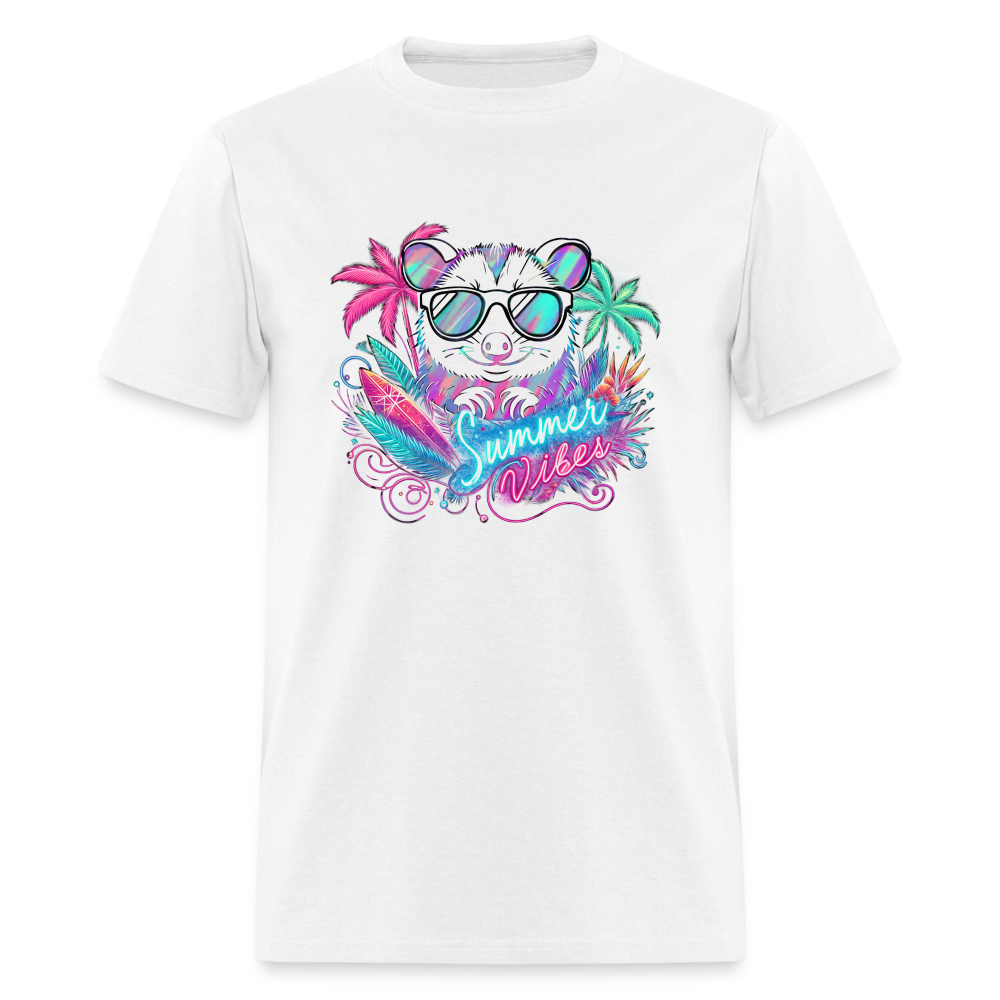 Opossum Summer Vibes Unisex T-Shirt - white