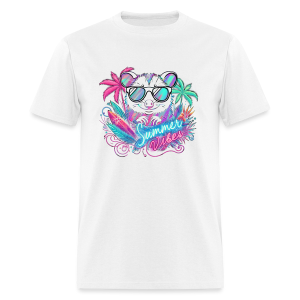 Opossum Summer Vibes Unisex T-Shirt - white