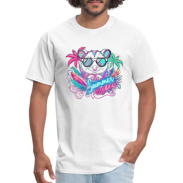 Opossum Summer Vibes Unisex T-Shirt - white