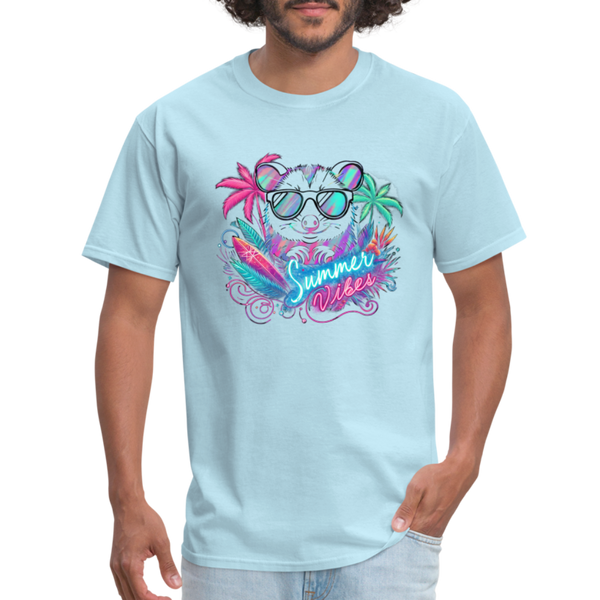 Opossum Summer Vibes Unisex T-Shirt - powder blue