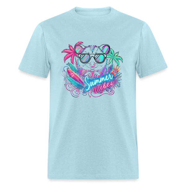 Opossum Summer Vibes Unisex T-Shirt - powder blue