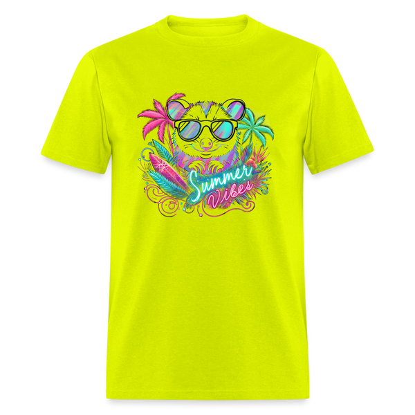 Opossum Summer Vibes Unisex T-Shirt - safety green