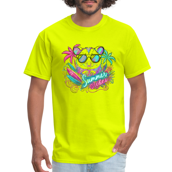 Opossum Summer Vibes Unisex T-Shirt - safety green