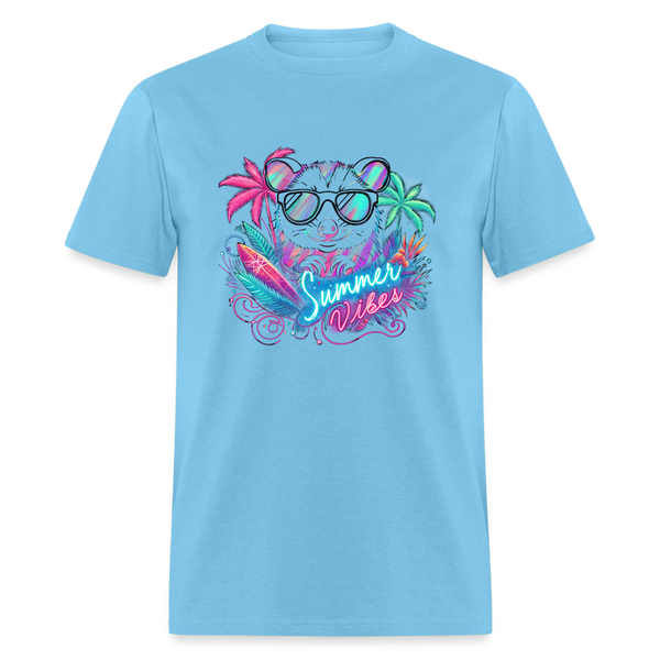 Opossum Summer Vibes Unisex T-Shirt - aquatic blue