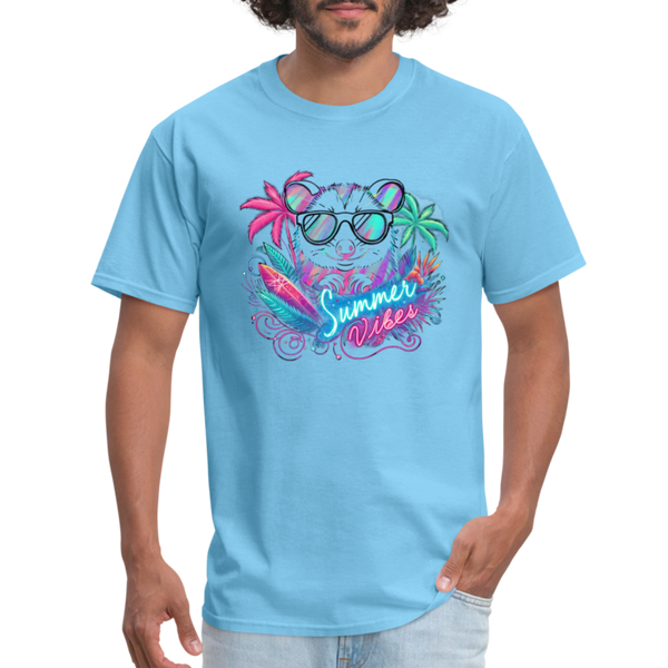 Opossum Summer Vibes Unisex T-Shirt - aquatic blue