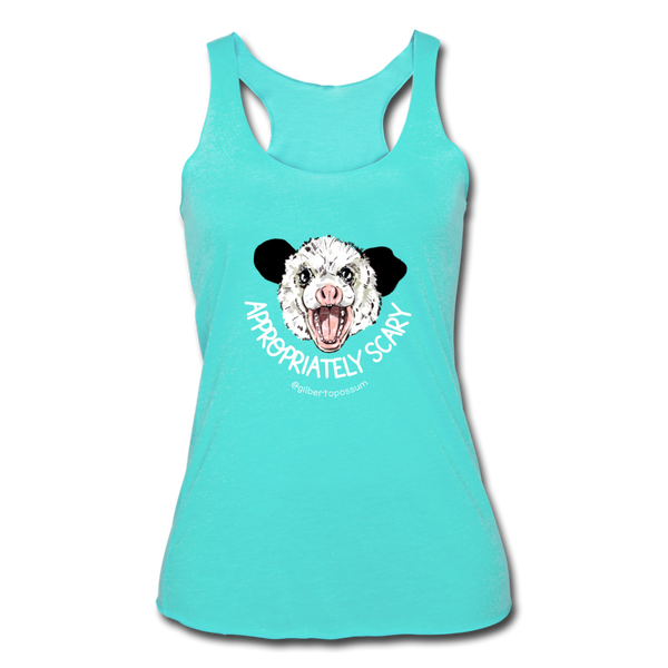 Appropriately Scary- Women’s Tri-Blend Racerback Tank - turquoise