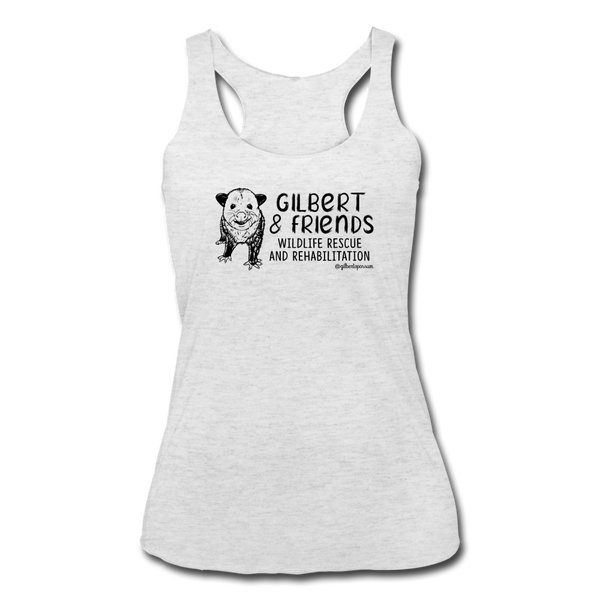 Gilbert and Friend's -Women’s Tri-Blend Racerback Tank - heather white