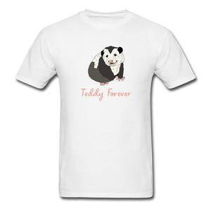Teddy Forever Adult Tagless T-Shirt - white
