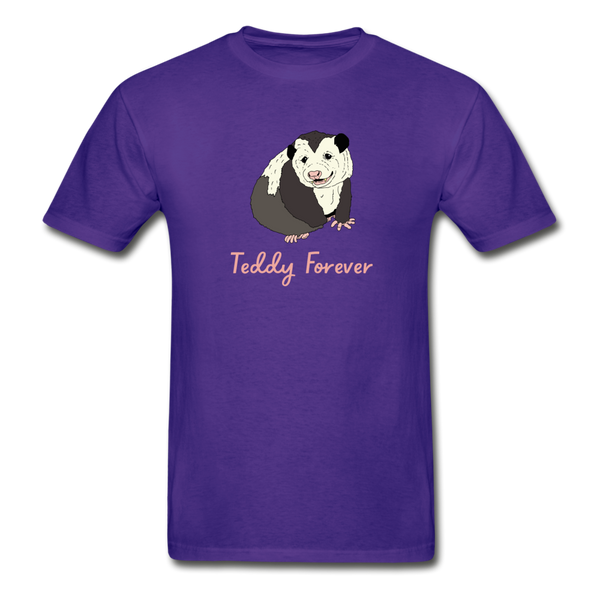 Teddy Forever Adult Tagless T-Shirt - purple