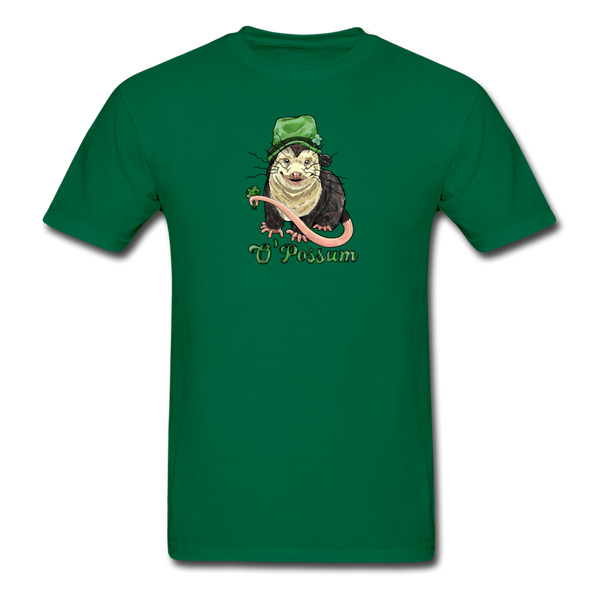 Lucky O’Possum Ultra Cotton Adult T-Shirt - bottlegreen