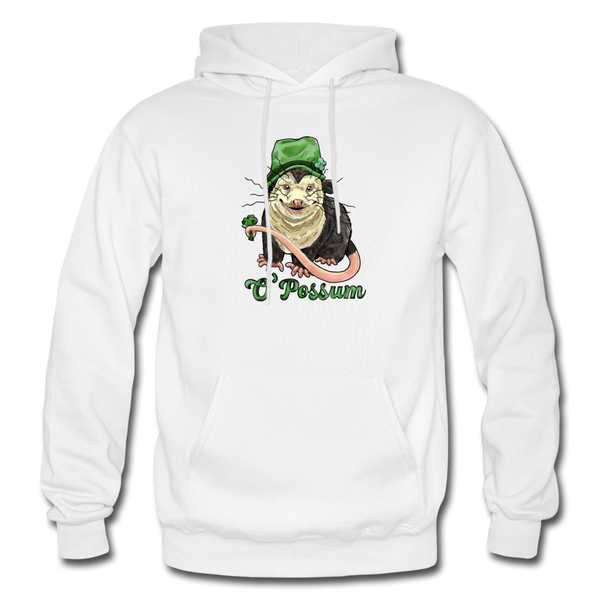 Lucky O’Possum Heavy Blend Adult Hoodie - white
