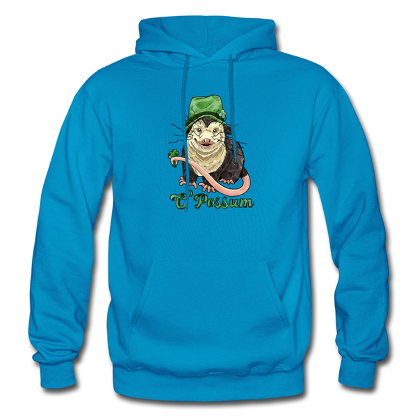 Lucky O’Possum Heavy Blend Adult Hoodie - turquoise