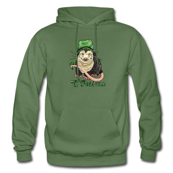 Lucky O’Possum Heavy Blend Adult Hoodie - military green