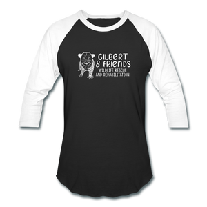 Gilbert & Friends Unisex Baseball T-Shirt - black/white
