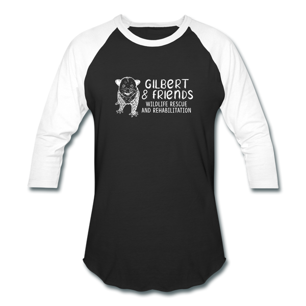 Gilbert & Friends Unisex Baseball T-Shirt - black/white
